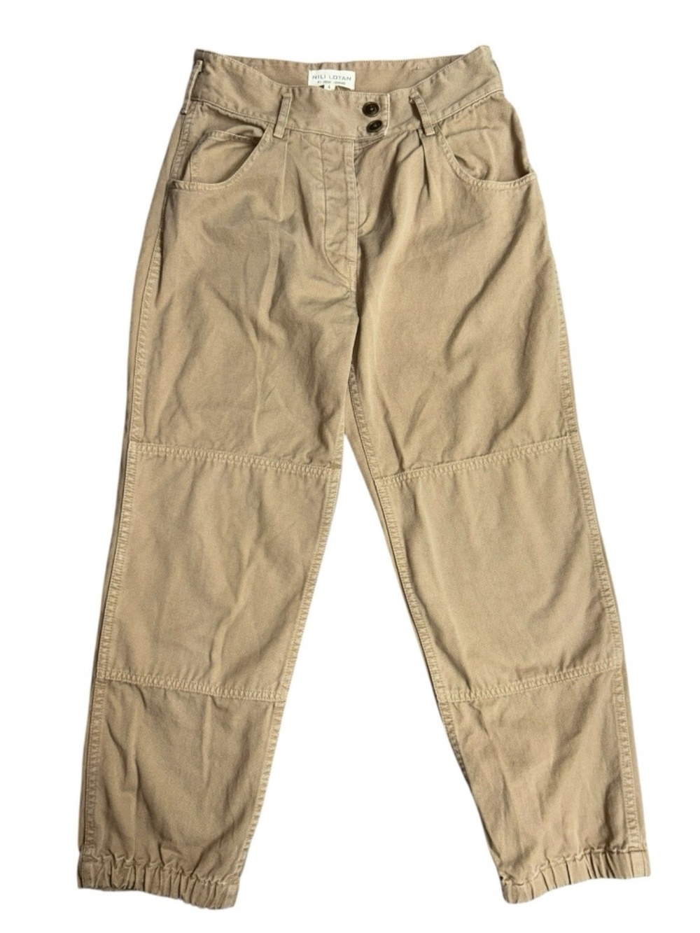 NILI LOTAN French Military Mid-Rise Cargo Jogger Pants Tan US 4 Issue 2609988